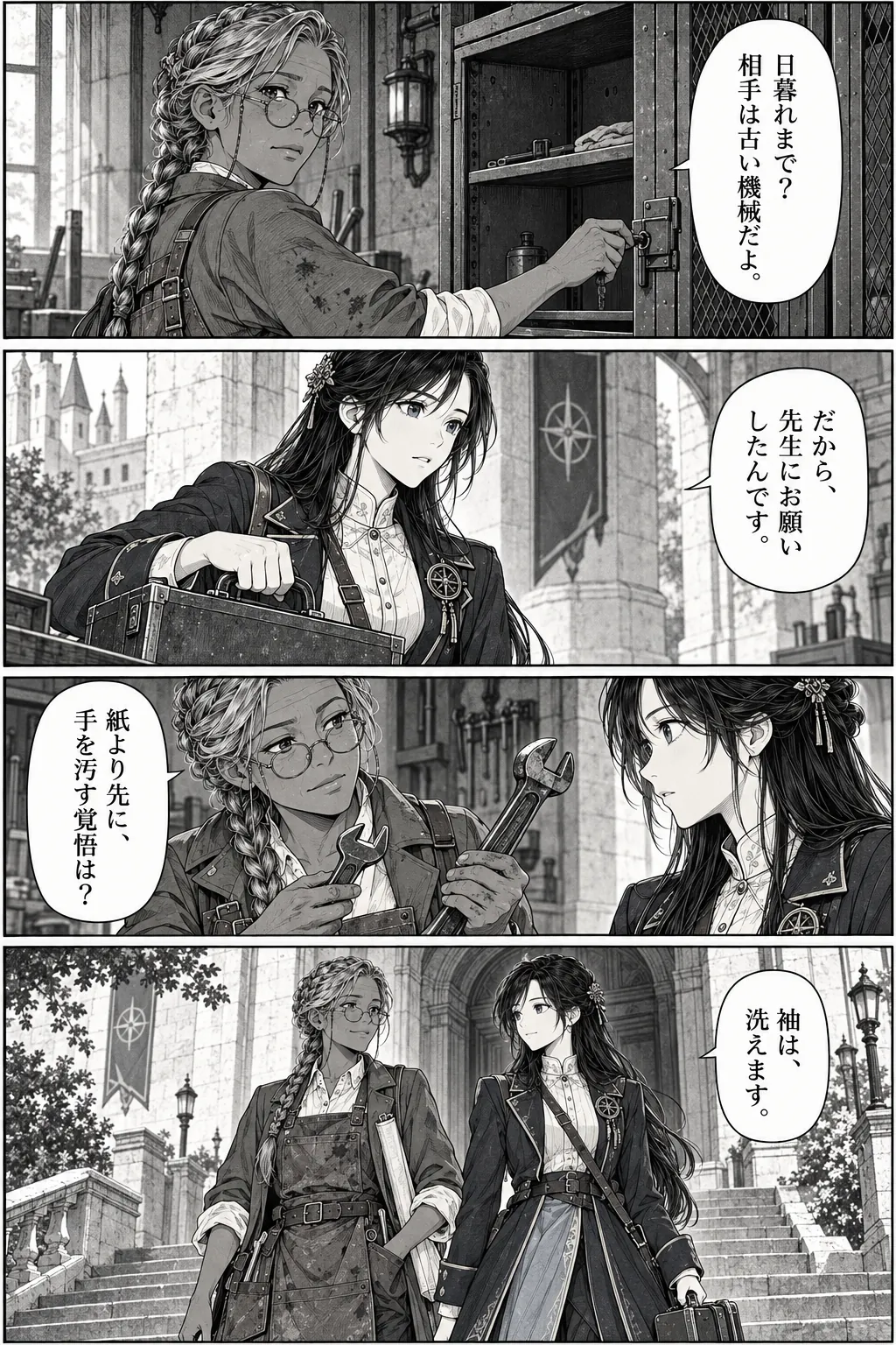 Unexpected encounter in another world, Chapter 1: Beneath the Golden City. Japanese story page 4.