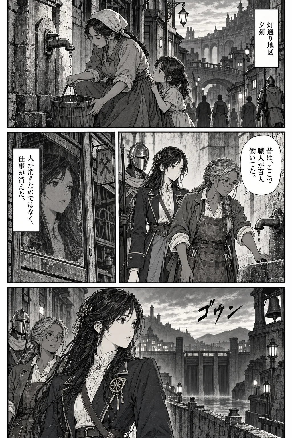 Unexpected encounter in another world, Chapter 1: Beneath the Golden City. Japanese story page 5.