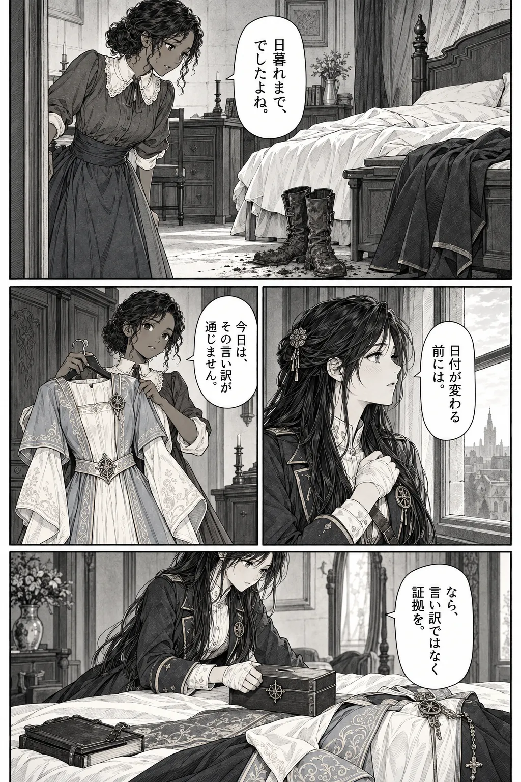 Unexpected encounter in another world, Chapter 2: The Prince at the Hearing. Japanese story page 1.