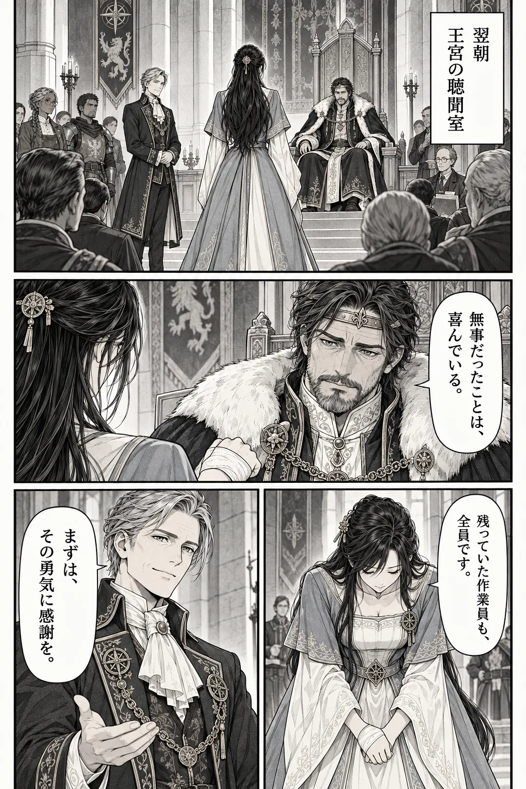 Unexpected encounter in another world, Chapter 2: The Prince at the Hearing. Japanese story page 3.