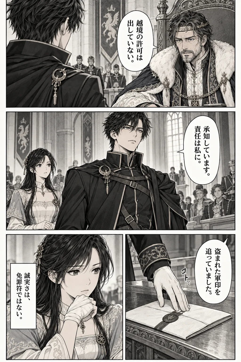 Unexpected encounter in another world, Chapter 2: The Prince at the Hearing. Japanese story page 7.