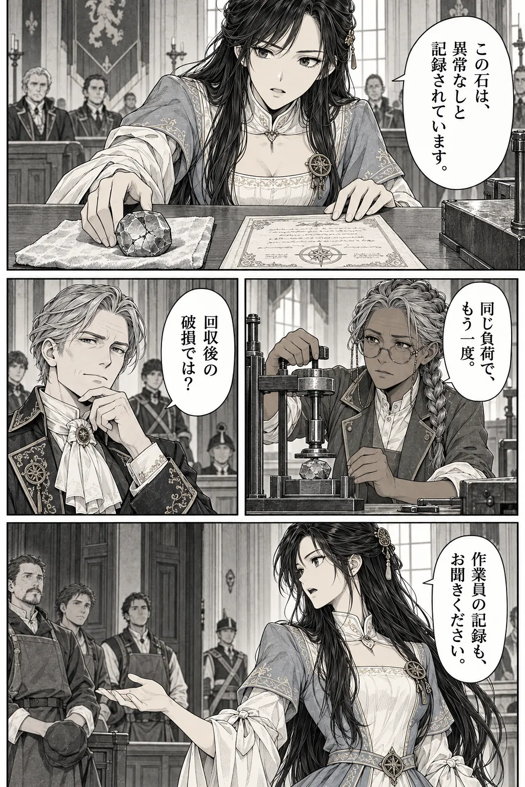 Unexpected encounter in another world, Chapter 2: The Prince at the Hearing. Japanese story page 9.