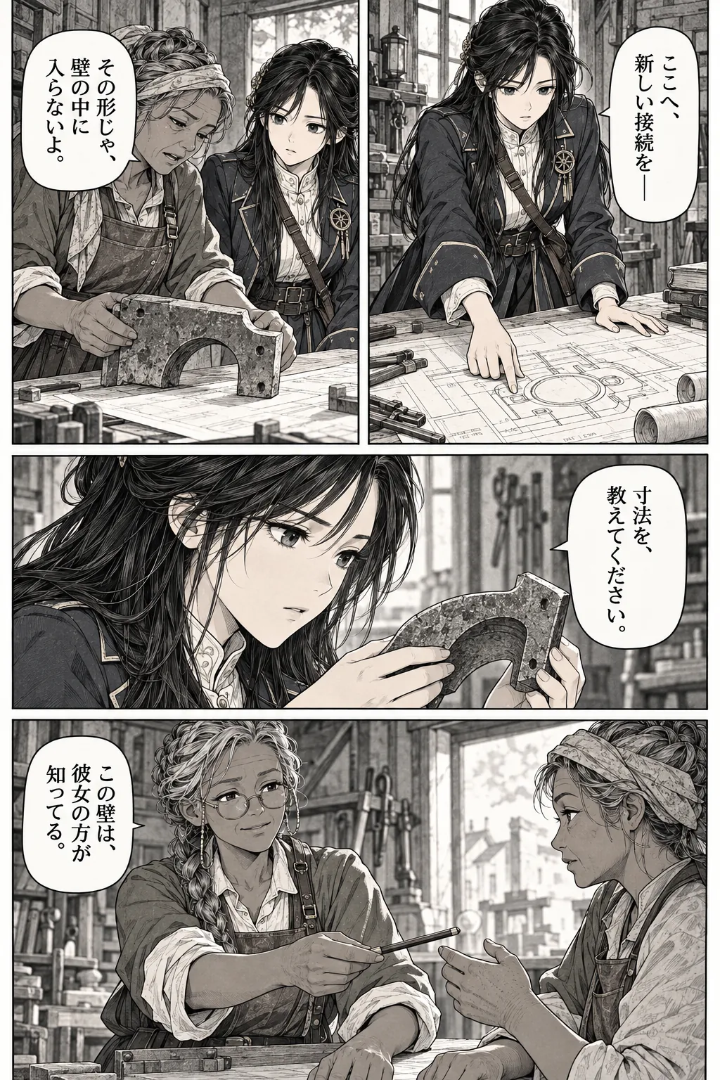Unexpected encounter in another world, Chapter 3: The First Repair. Japanese story page 2.