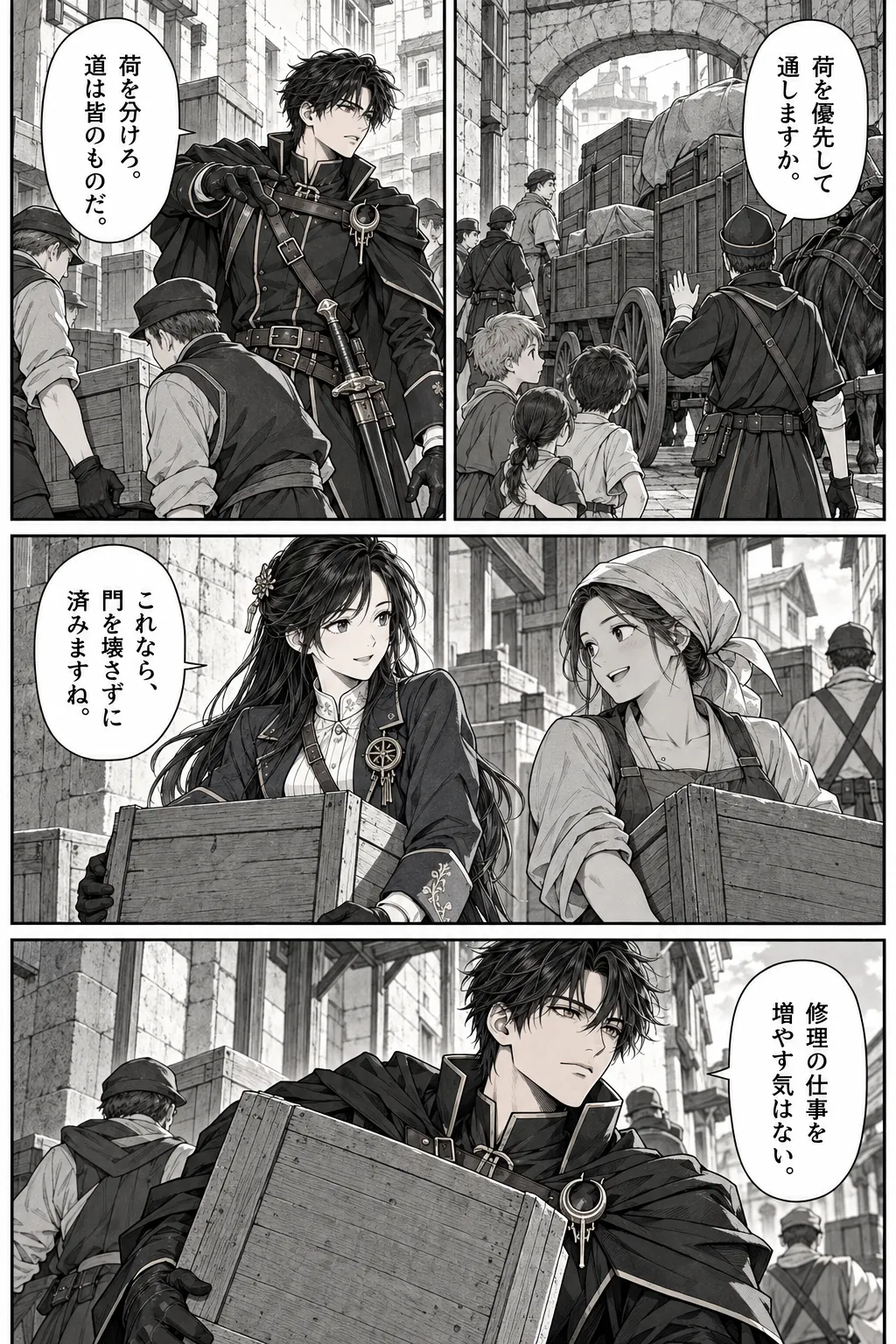 Unexpected encounter in another world, Chapter 3: The First Repair. Japanese story page 10.