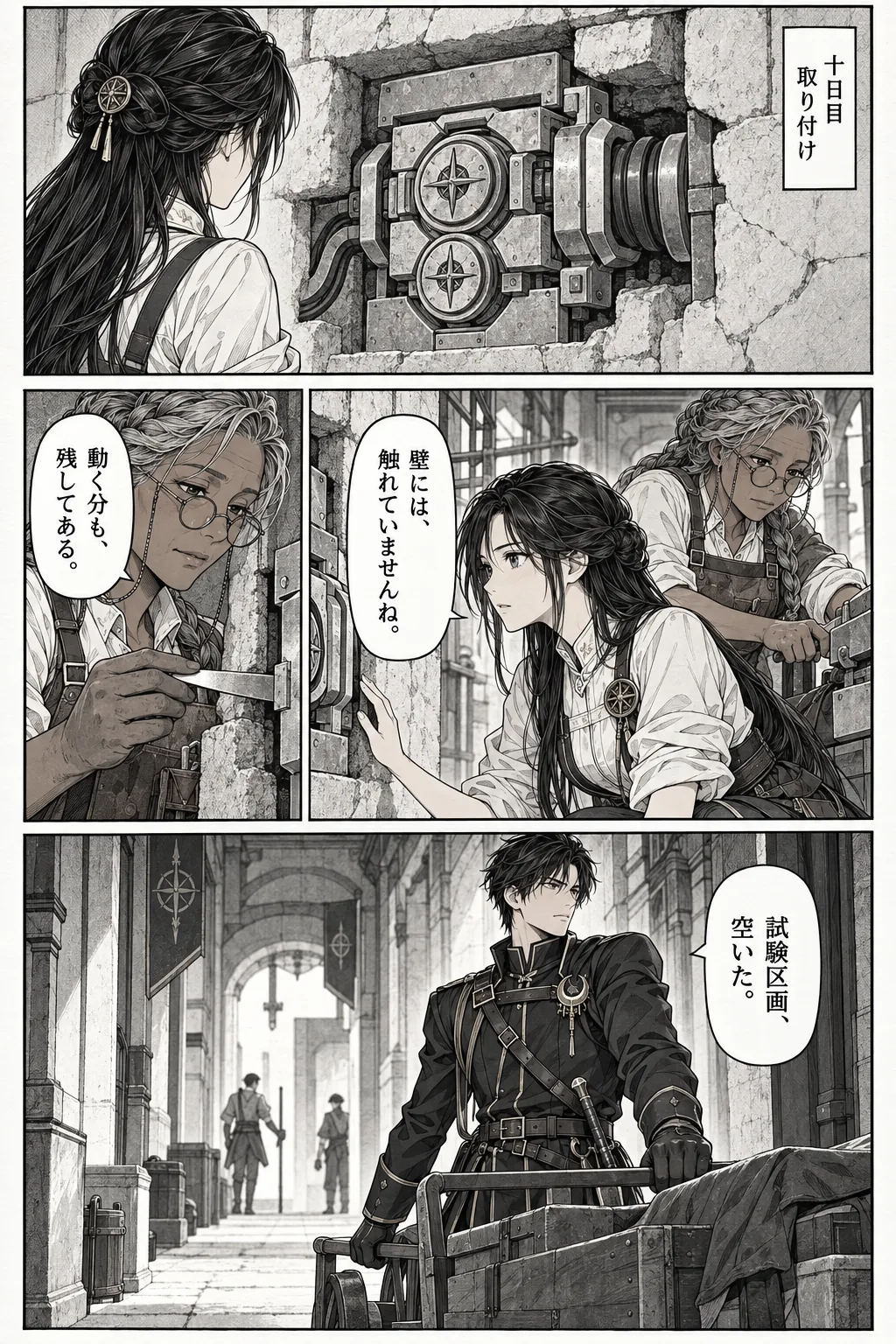 Unexpected encounter in another world, Chapter 3: The First Repair. Japanese story page 13.