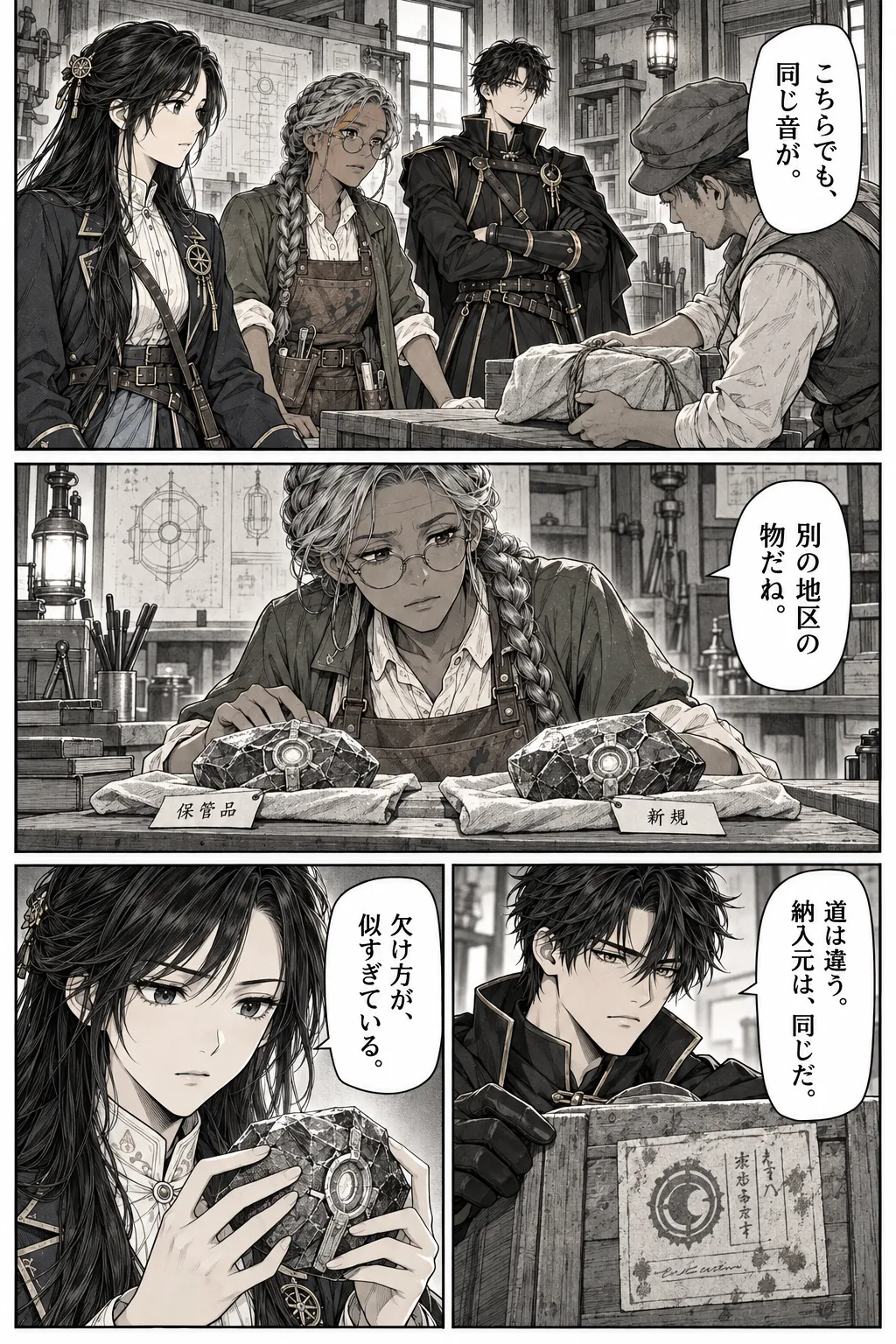 Unexpected encounter in another world, Chapter 3: The First Repair. Japanese story page 19.