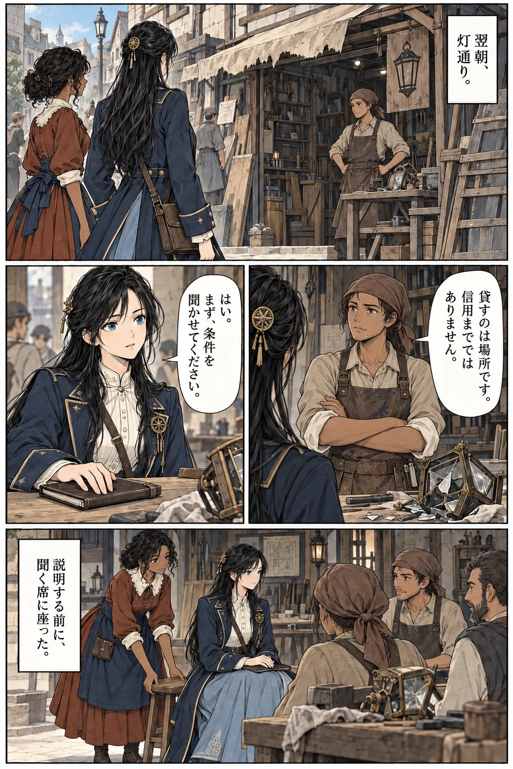 Unexpected encounter in another world, Chapter 9: Without the Palace. Japanese story page 1.