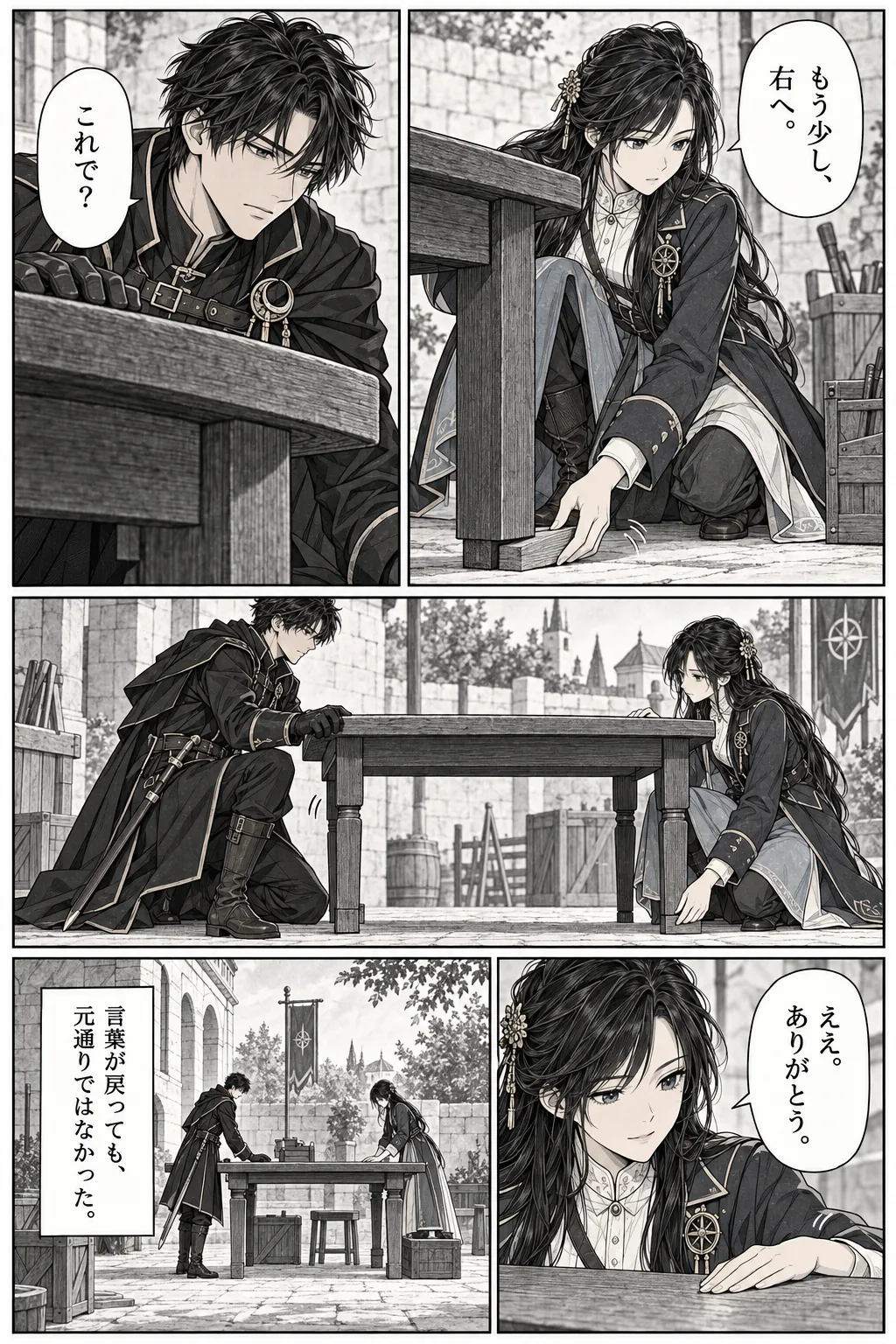 Unexpected encounter in another world, Chapter 9: Without the Palace. Japanese story page 4.