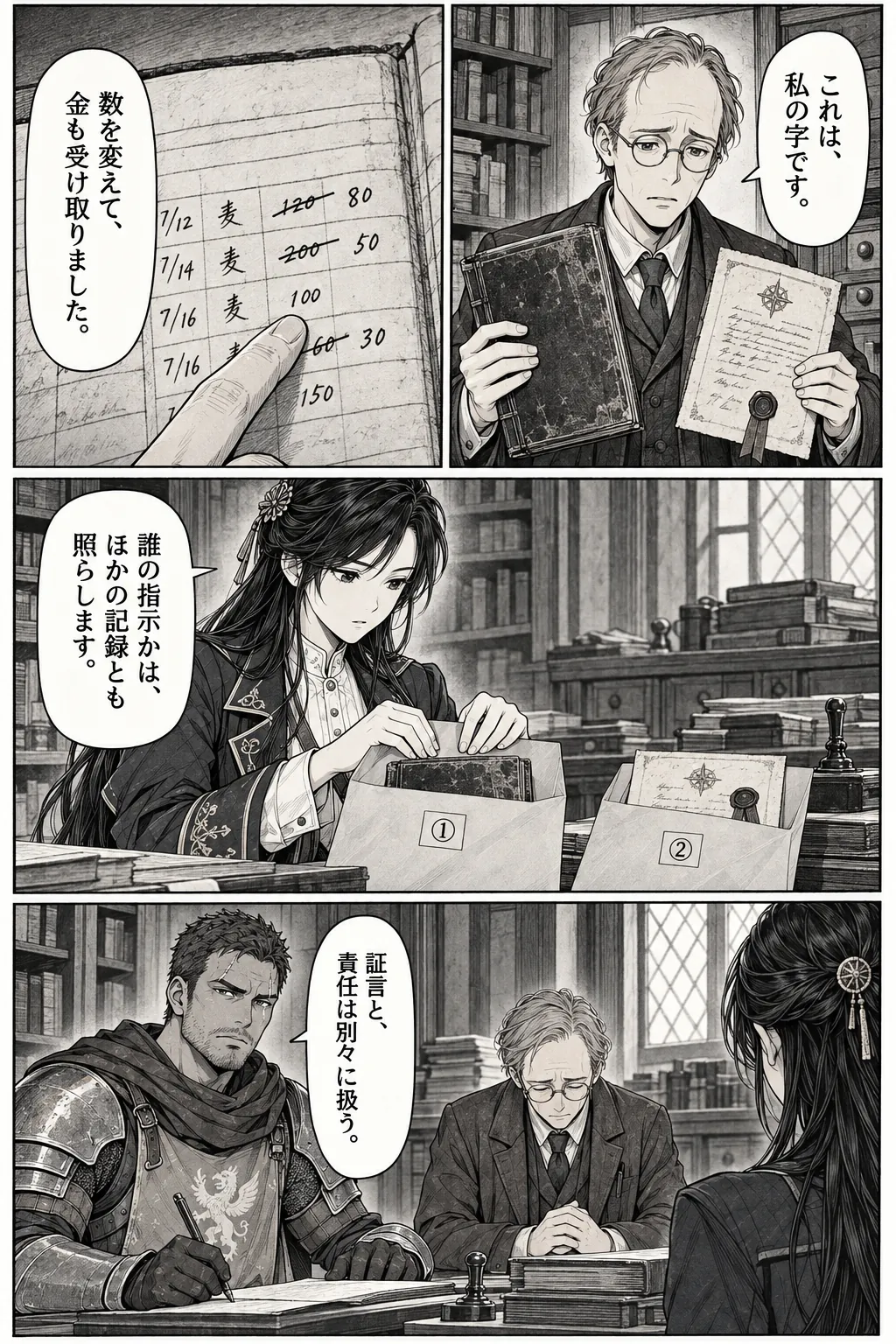 Unexpected encounter in another world, Chapter 10: The Witness and the Ledger. Japanese story page 6.