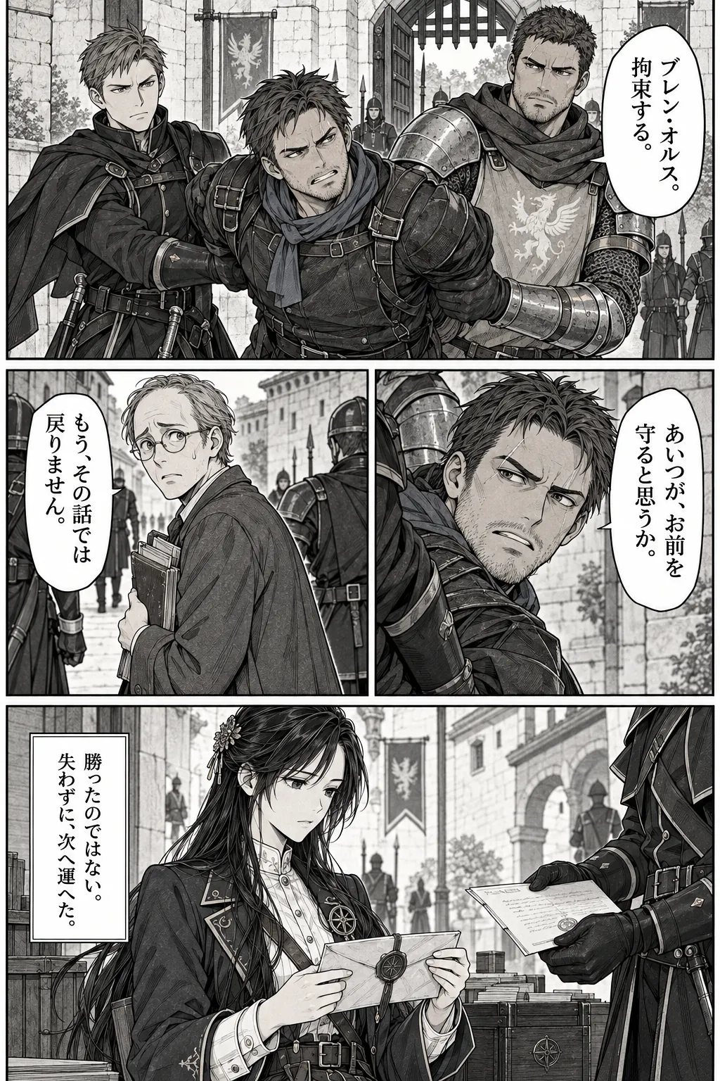 Unexpected encounter in another world, Chapter 10: The Witness and the Ledger. Japanese story page 9.