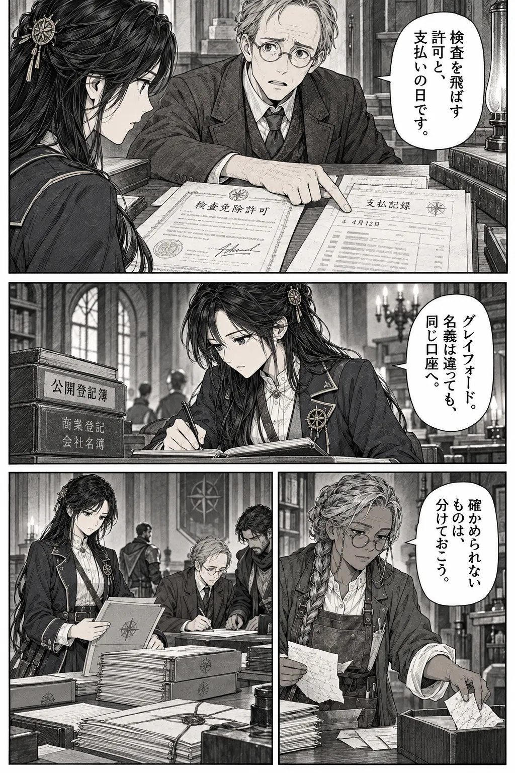 Unexpected encounter in another world, Chapter 10: The Witness and the Ledger. Japanese story page 11.