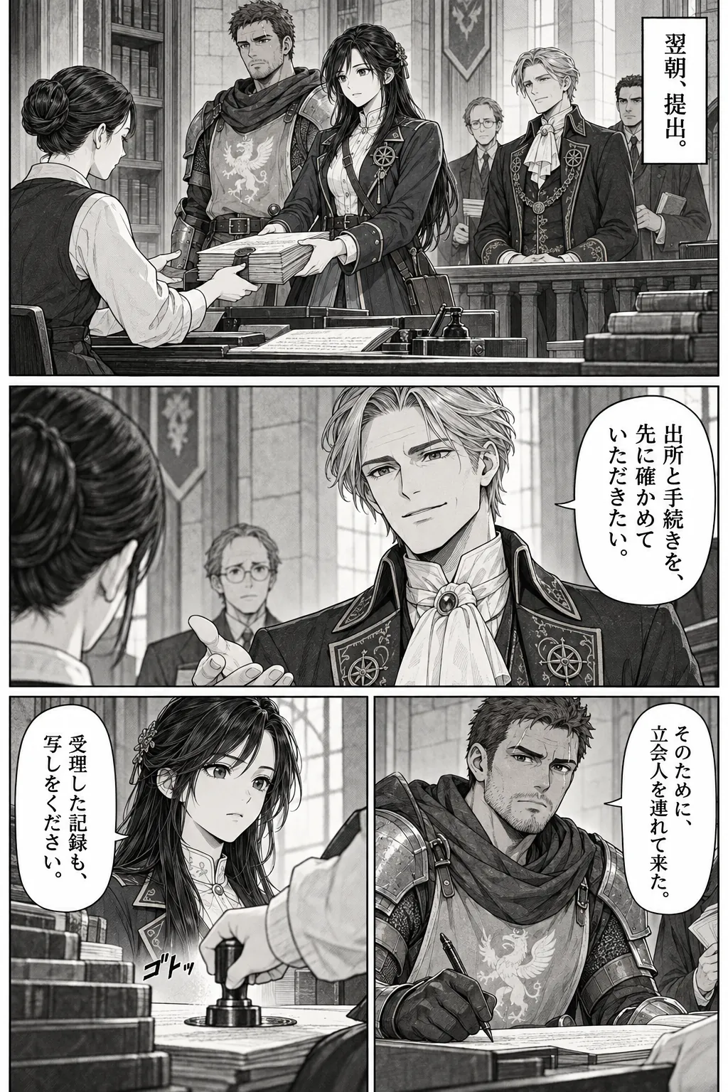 Unexpected encounter in another world, Chapter 10: The Witness and the Ledger. Japanese story page 12.