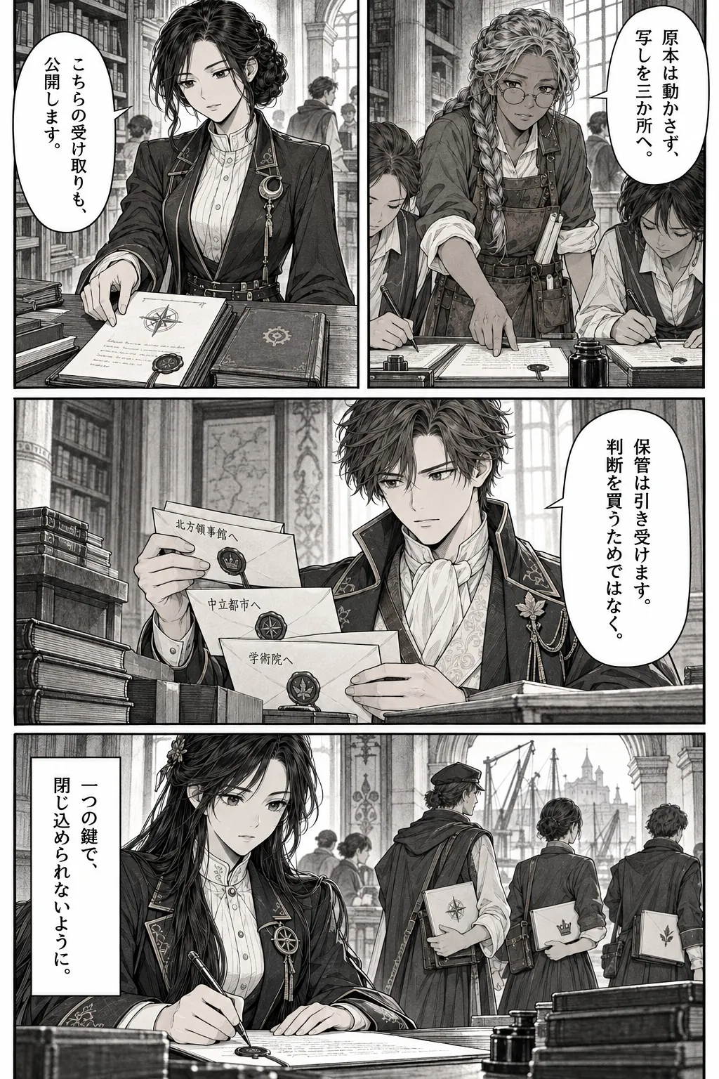 Unexpected encounter in another world, Chapter 10: The Witness and the Ledger. Japanese story page 14.