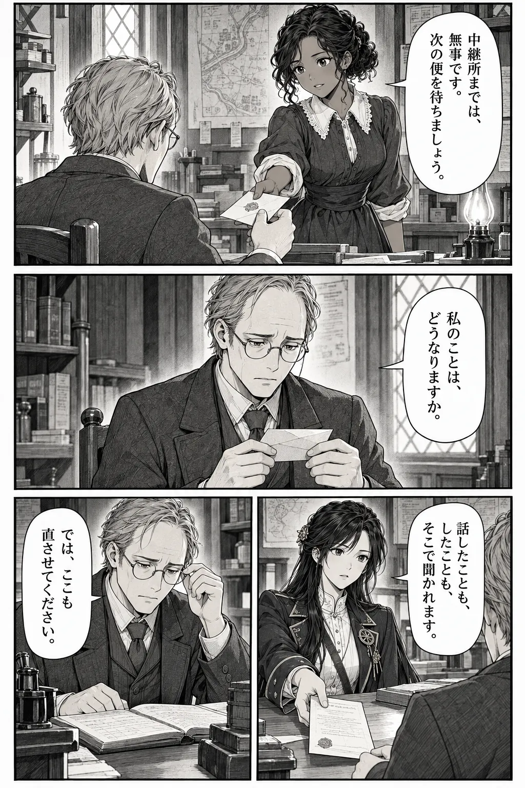 Unexpected encounter in another world, Chapter 10: The Witness and the Ledger. Japanese story page 19.
