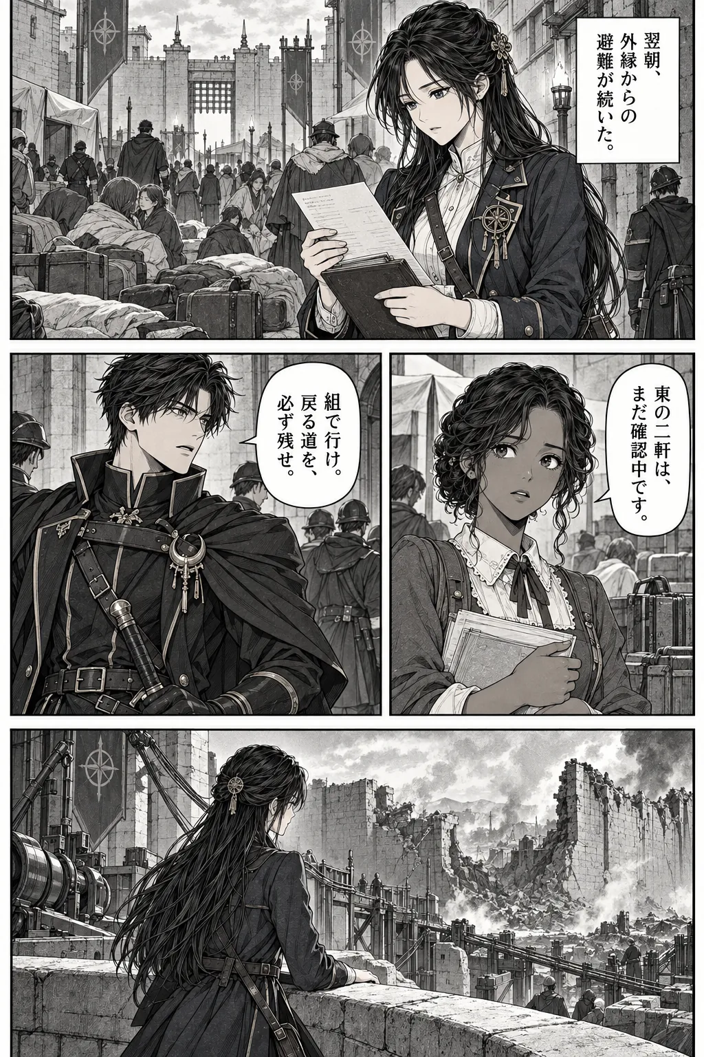 Unexpected encounter in another world, Chapter 14: The Night of the Breach. Japanese story page 1.