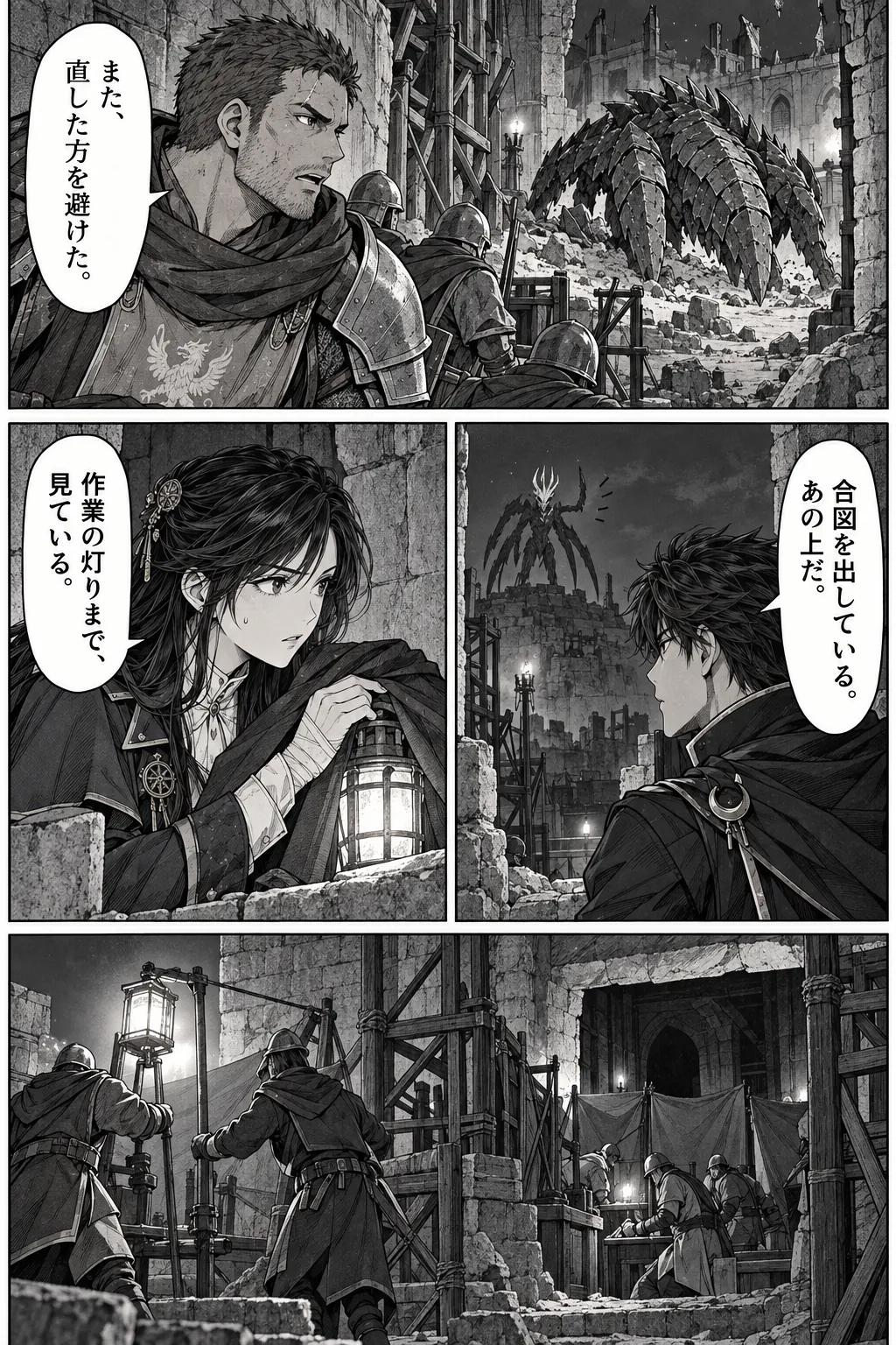 Unexpected encounter in another world, Chapter 14: The Night of the Breach. Japanese story page 13.