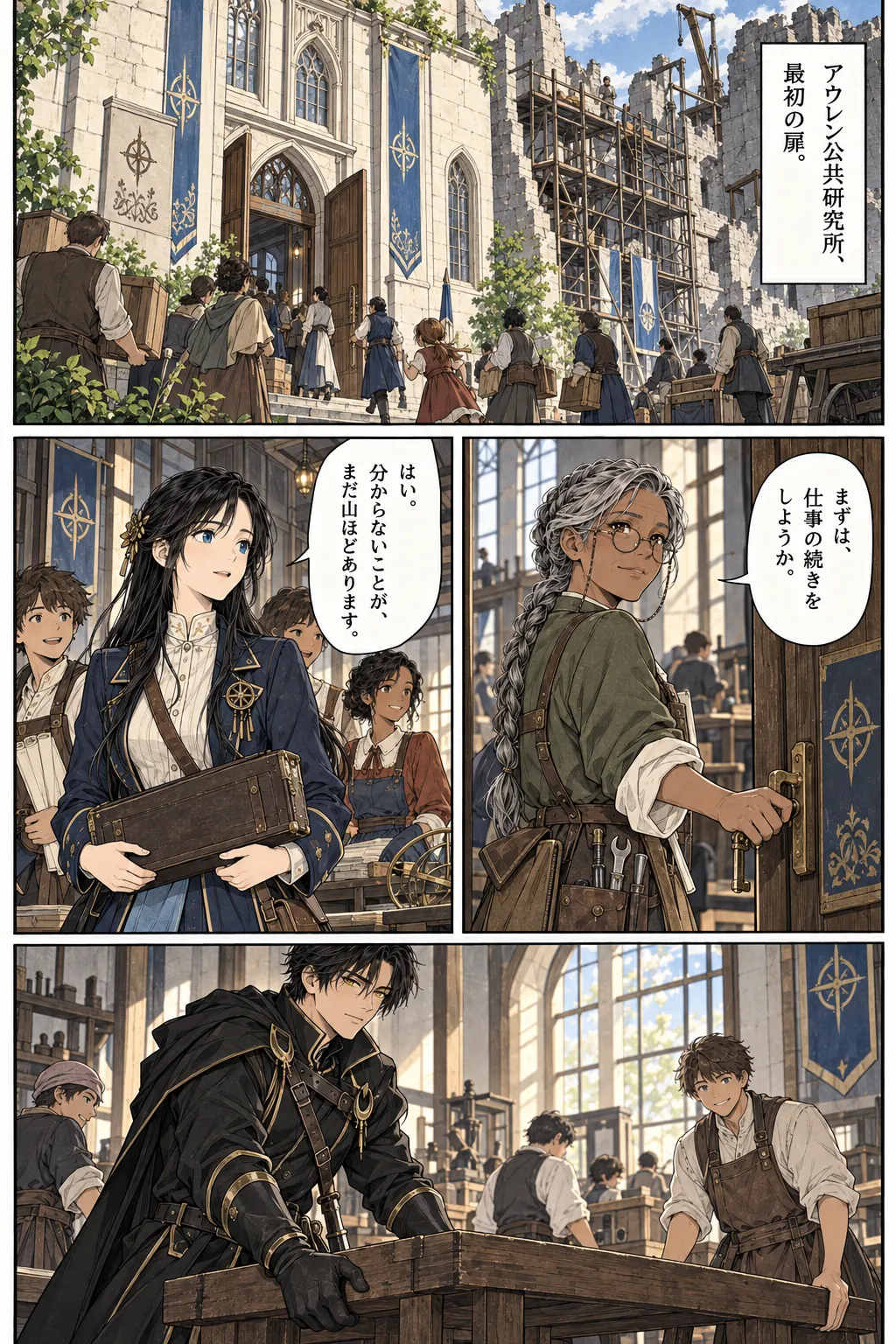 Unexpected encounter in another world, Chapter 16: What We Build After. Japanese story page 9.