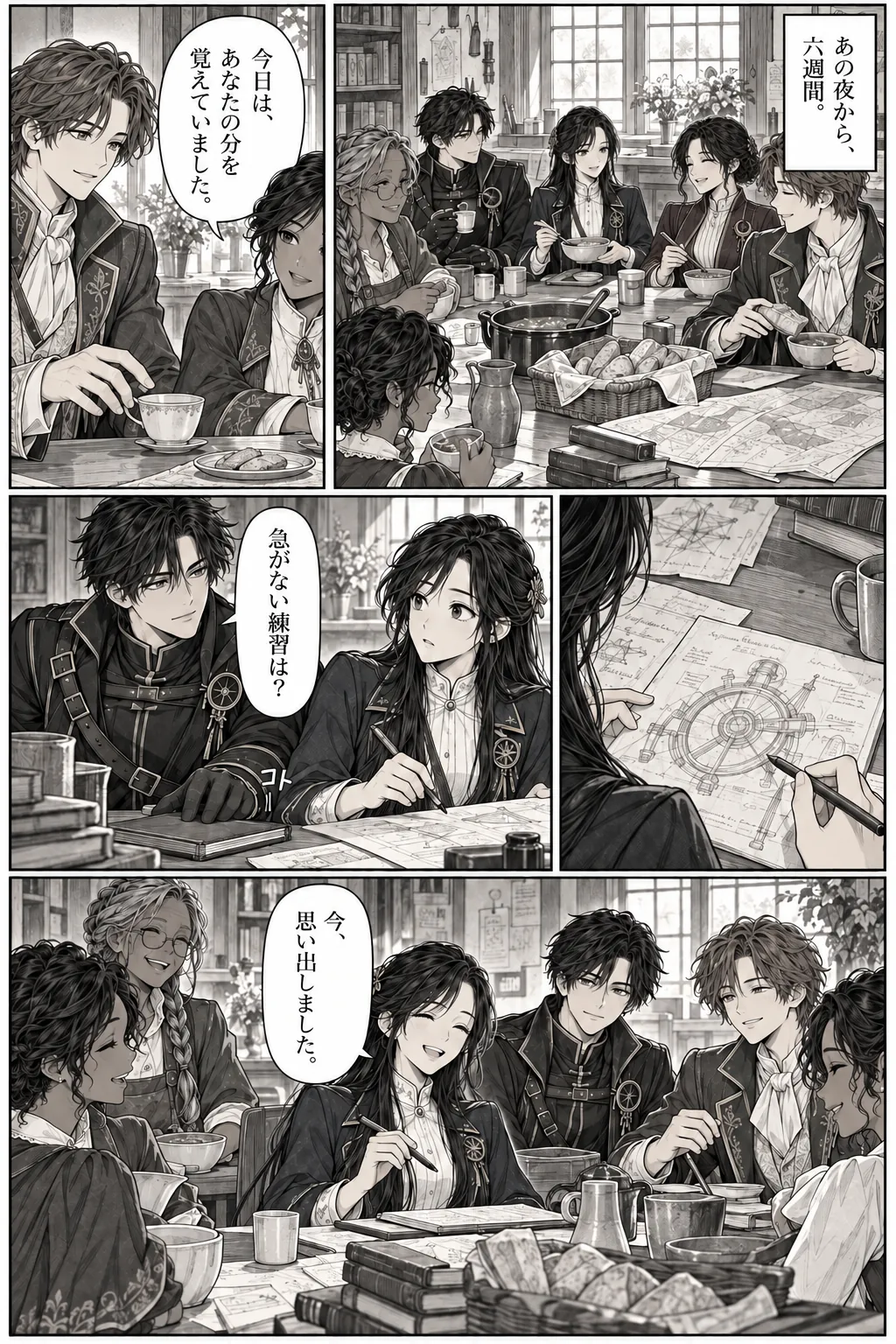 Unexpected encounter in another world, Chapter 16: What We Build After. Japanese story page 18.