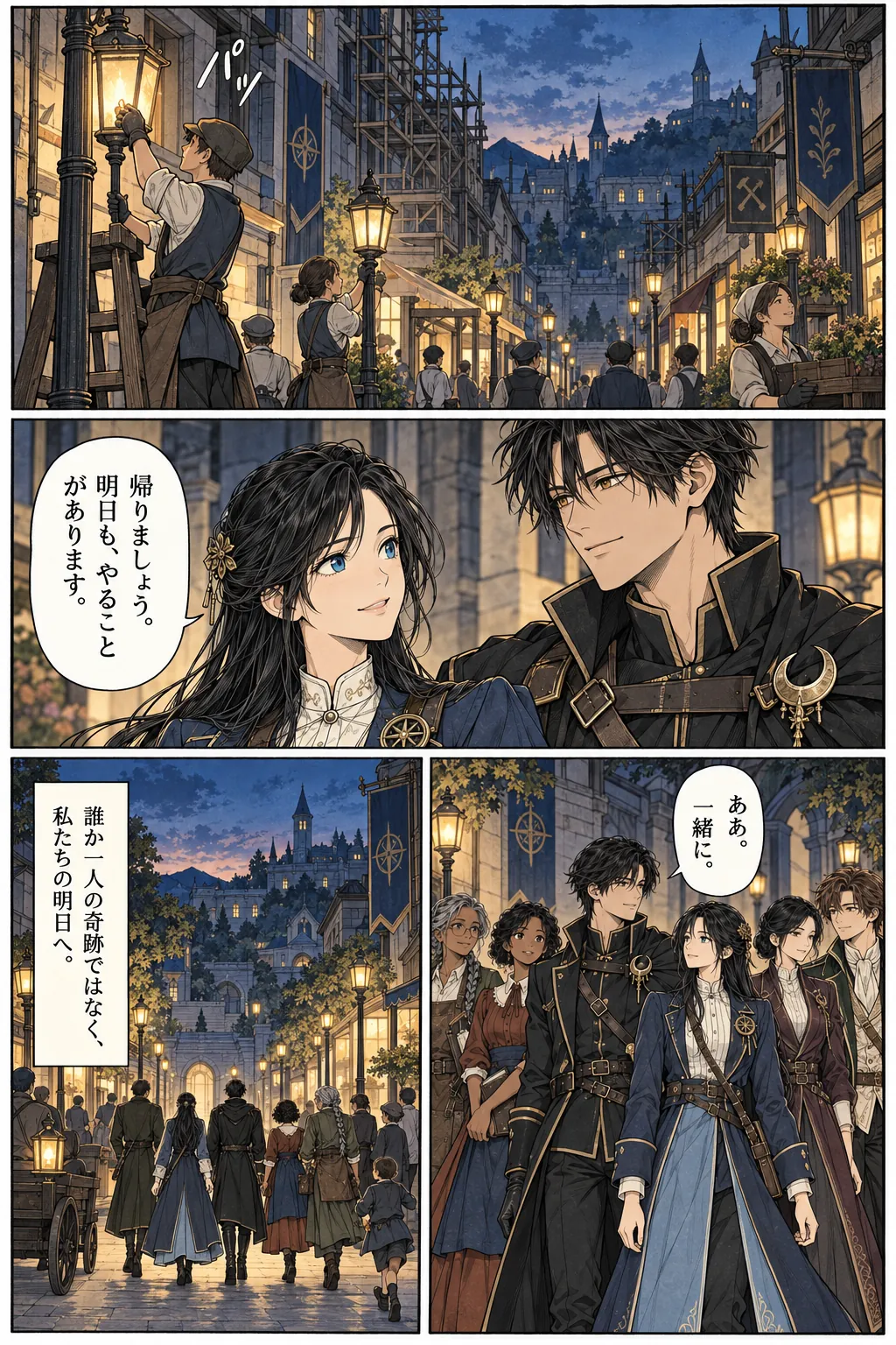 Unexpected encounter in another world, Chapter 16: What We Build After. Japanese story page 20.